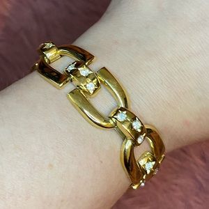 Vintage 90’s Joan Rivers goldtone and crystal bracelet, 7.5 inches